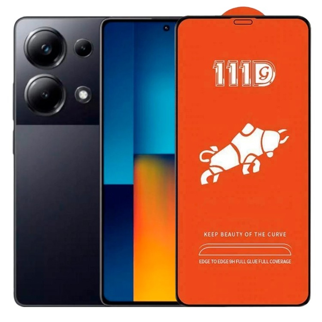 Folie Sticla Securizata pentru Xiaomi Mi Poco M6 Pro 5G, Vafy, Sticla de Protectie Compatibila cu Xiaomi Mi Poco M6 Pro 5G, Full Cover 111D, HD, Margini Negre, Transparenta