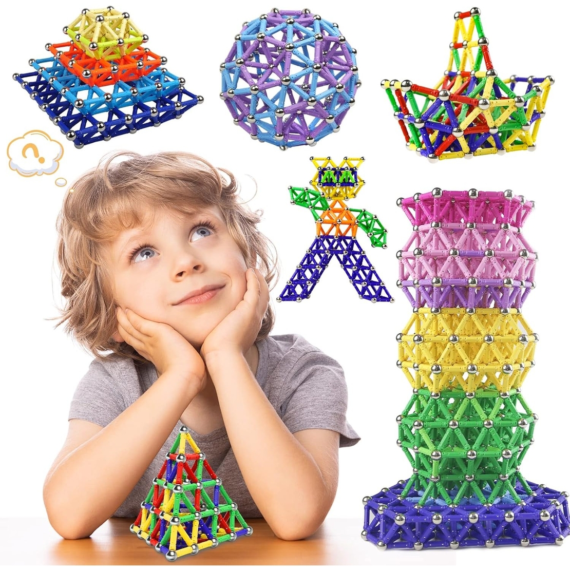 Set 178 Piese Betisoare Magnetice, Flippy, din Plastic/Magnet, +3 Ani, Multicolor