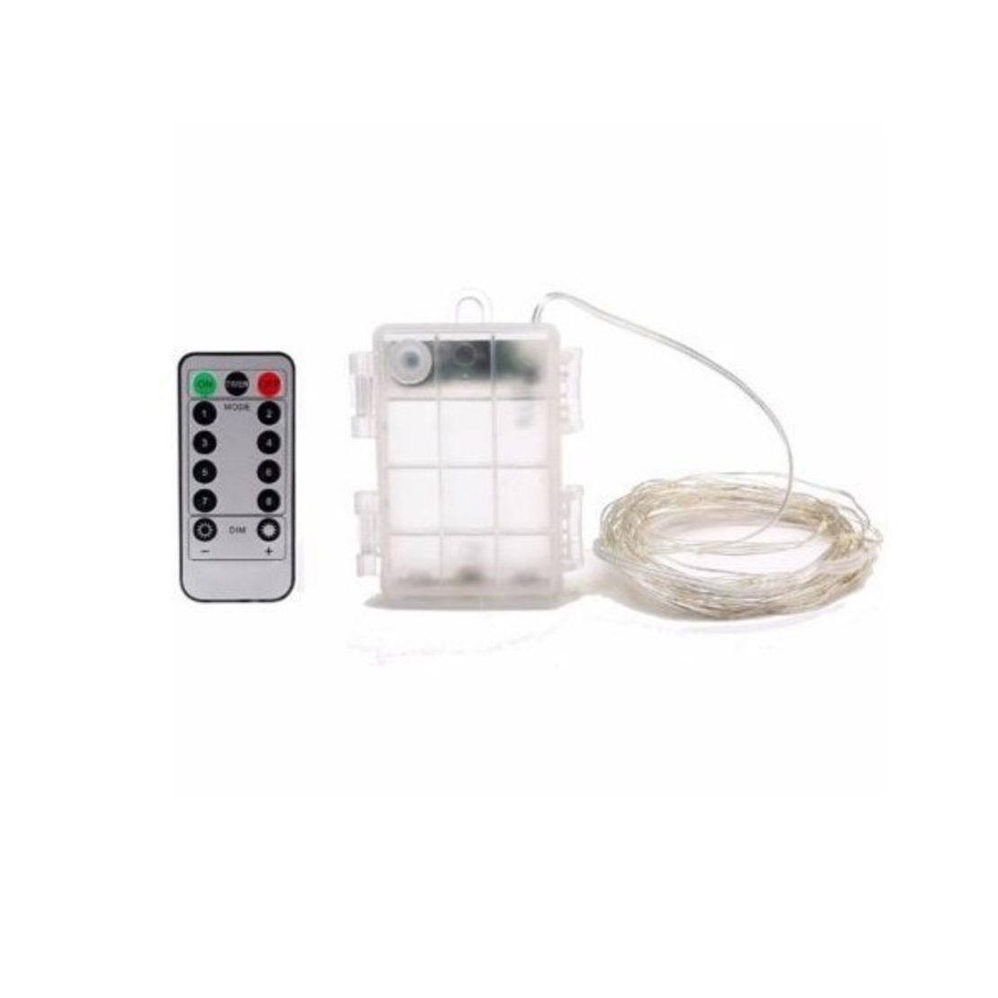 Instalatie de Craciun, Vafy, Decoratiune de Craciun, 100 Beculete LED, cu Baterii si Telecomanda, cu 8 Functii, Lungime 10 m, Alb rece