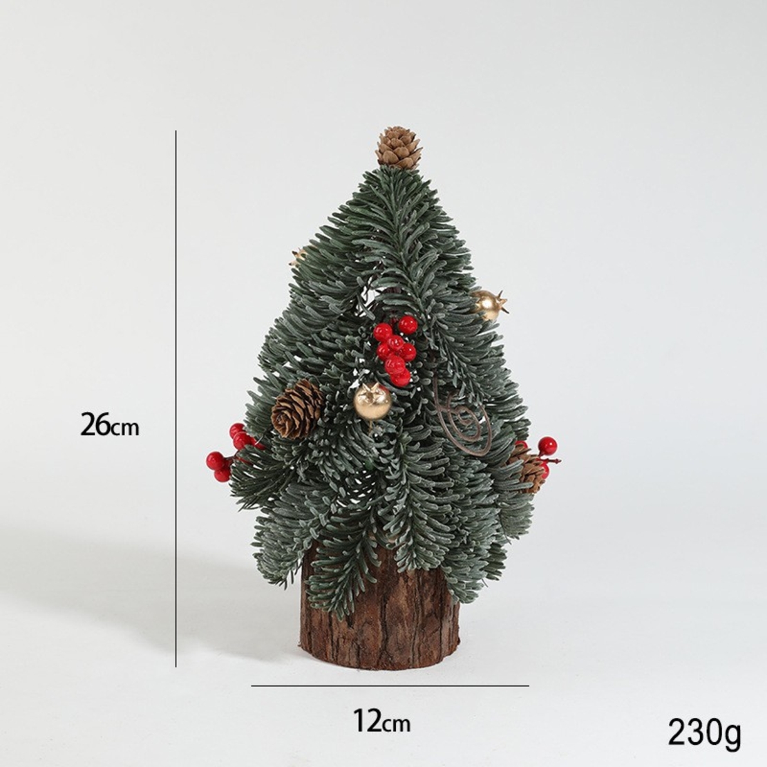 Decoratiune Craciun pentru Masa, Flippy, Ornament de Decor Model Brad de Craciun de Dimensiuni Mici, pentru Birou si Interior, din Plastic 26 x 12 x 12 cm, Verde