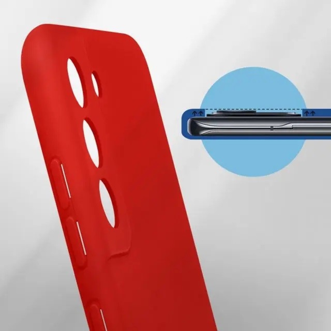 Husa protectie Vafy pentru Samsung S21 FE Liquid Silicone Rosu