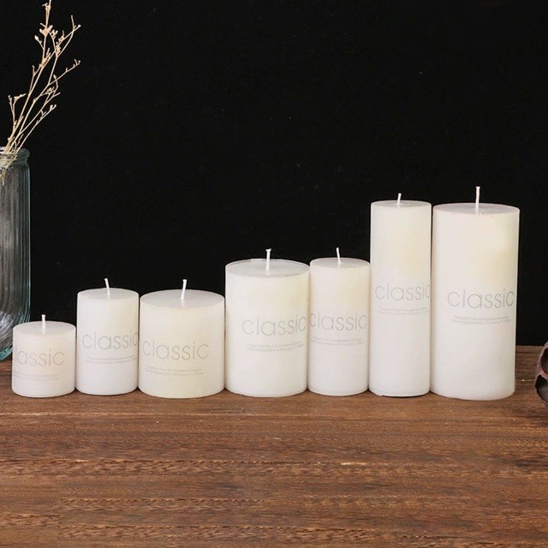 Lumanare Decorativa, Flippy, din Parafina, Cilindrica, Fara Fum si Fara Parfum, 7 x 10 cm, 300 g, Ardere 48h, Ivory Alb