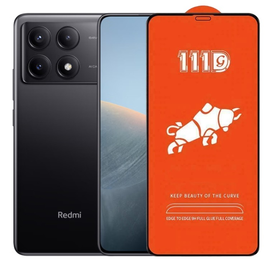 Folie Sticla Securizata pentru Xiaomi Redmi K70, Vafy, Sticla de Protectie Compatibila cu Xiaomi Redmi K70, Full Cover 111D, HD, Margini Negre, Transparenta