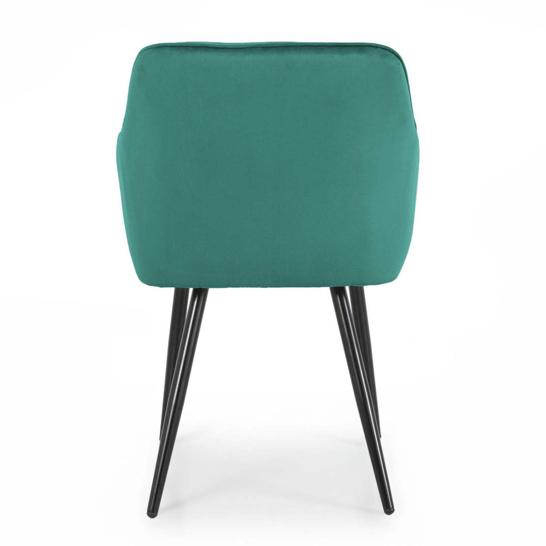 Set 6 scaune tapitate, Diamant, velur matlasat, 55x58x83 cm, verde smarald