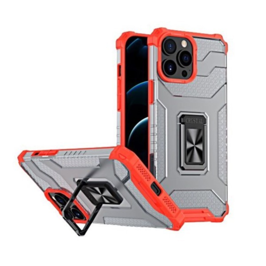 Husa de protectie Vafy compatibila cu Apple iPhone 13 Pro Acrylic Armor cu suport Rosu