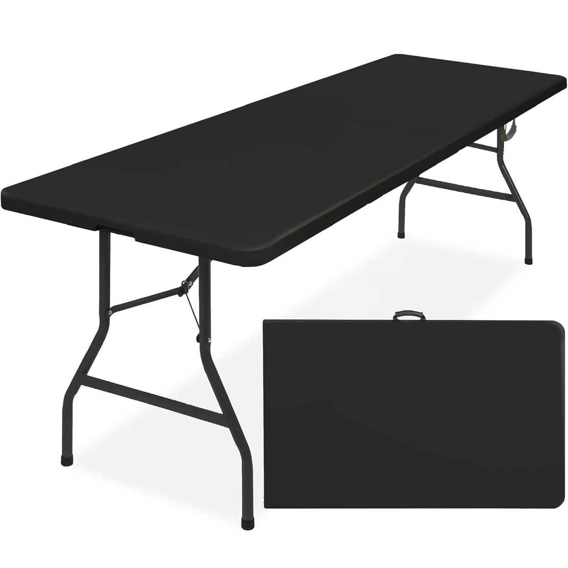 Masa dreptunghiulara pliabila multifunctionala, pentru gradina sau evenimente, 240x75x74 cm, negru