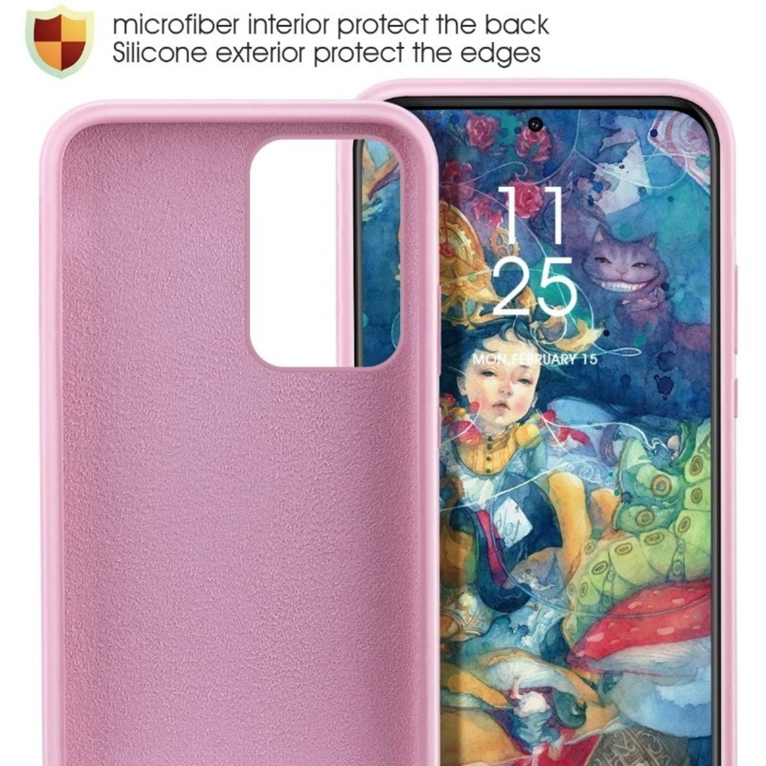 Husa protectie Vafy compatibila cu Samsung S21 5G Liquid Silicone Case Roz