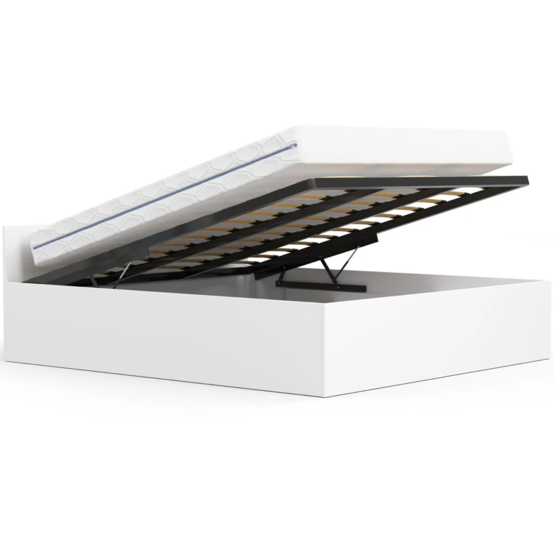 Somiera metalica rabatabila pentru pat 180x200 cm cu pistoane gaz, 26 lamele, cadru rezistent, negru