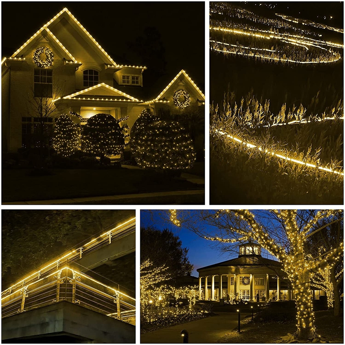 Instalatie Craciun, 74 m, 1776 Led-uri, Furtun Luminos, Alb cald, Transformator, Sectionabila, 220 V, Vafy