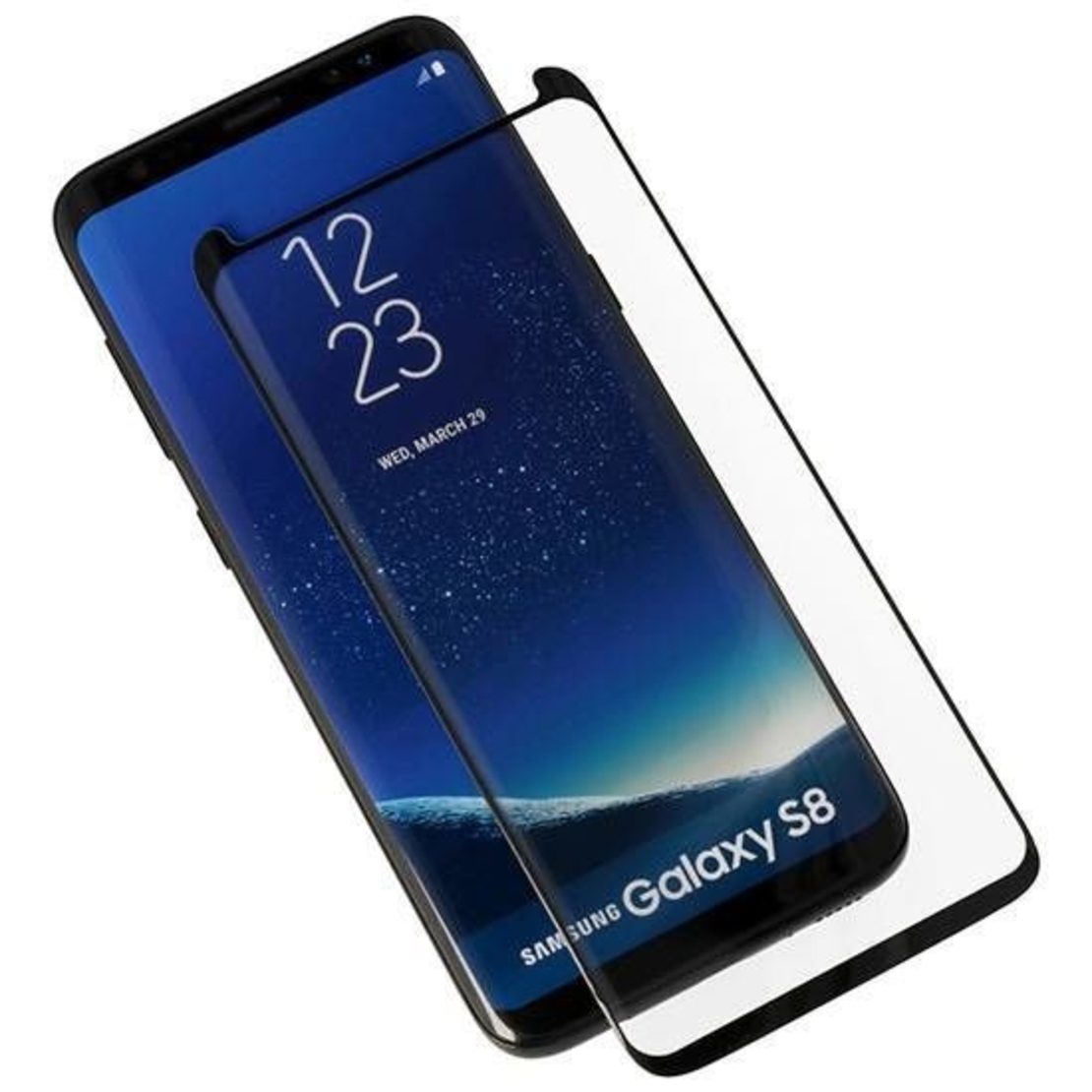 Folie Sticla Securizata Curbata, Flippy, compatibila cu Samsung Galaxy S8, Full Glue, 4D/5D Negru