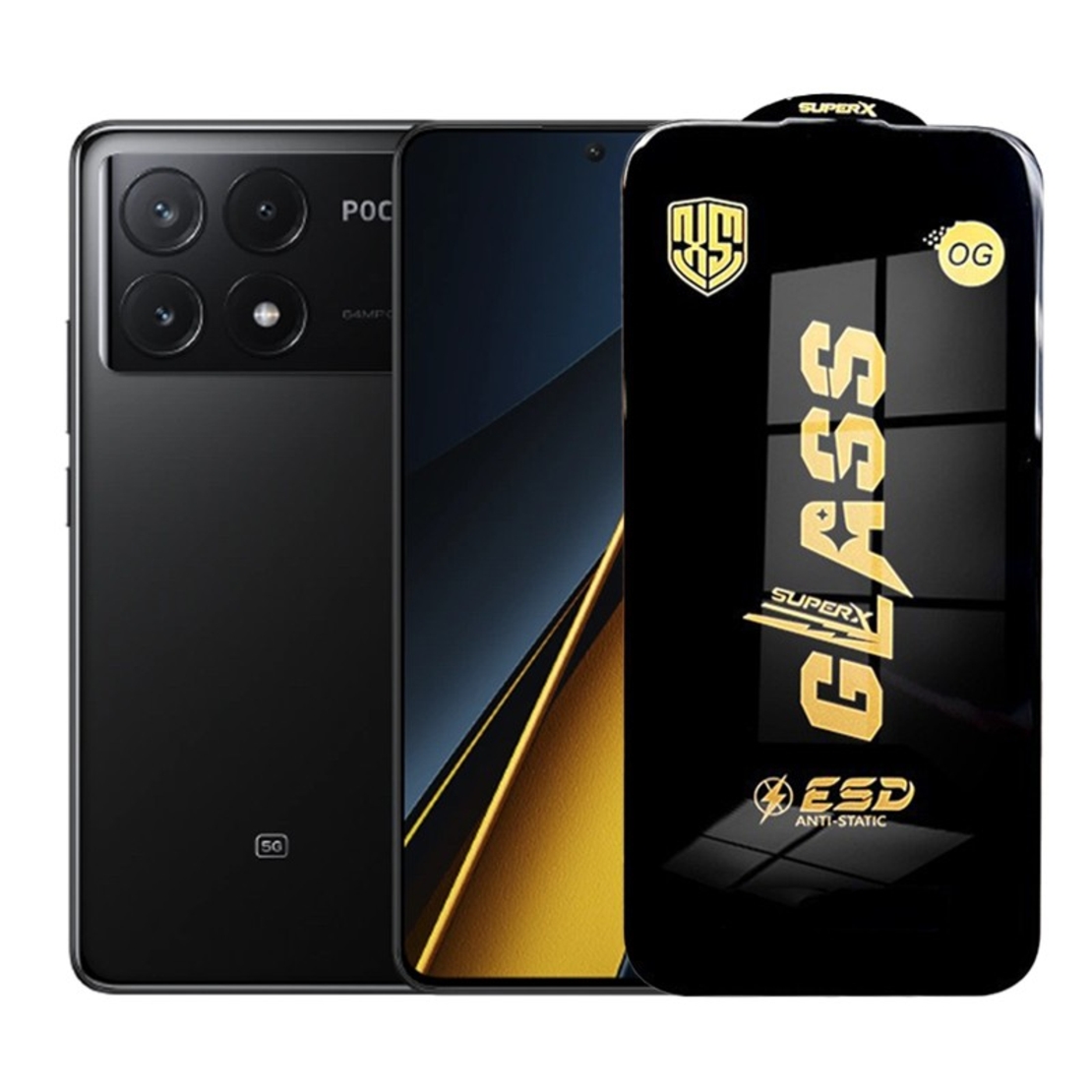 Folie de Protectie pentru Xiaomi Poco X6 Pro, Vafy, Sticla Securizata ESD, Margini Negre, Rezistenta la Zgirieturi, Antistatica, 0.35 mm, Transparenta