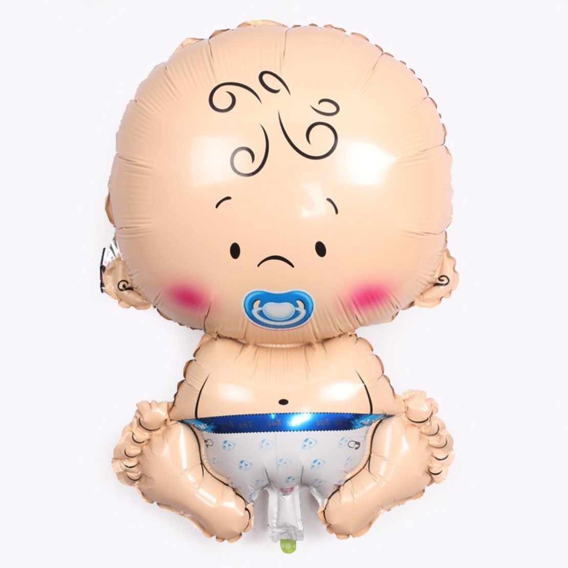 Balon din Folie Metalizata, Vafy, Figurina Baietel, Tema Botez, 73x48 cm, Ambalaj Individual, Pai Inclus, Umflare cu Aer sau Heliu, Albastru