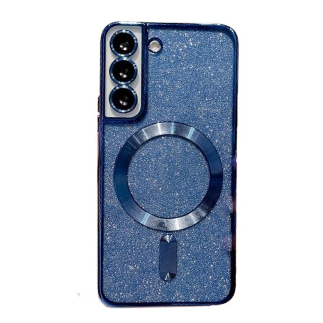 Husa de Protectie 2 in 1, Vafy, Husa pentru Samsung Galaxy S24 Ultra, Glitter Chrome Magsafe, din TPU, Magnetica, cu Protectie Lentila, Albastru Marin