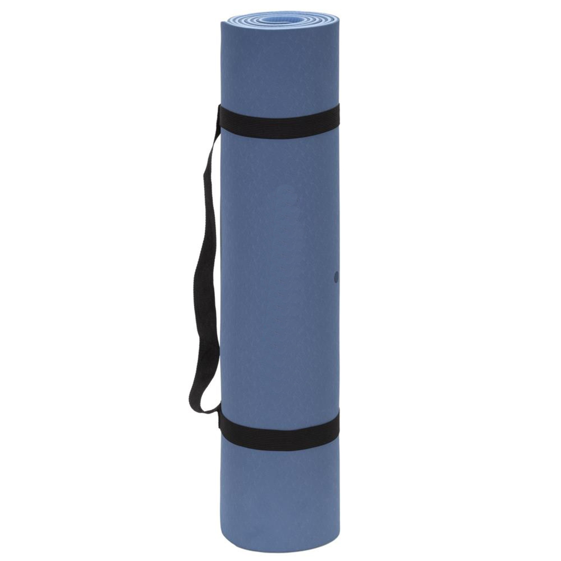 Saltea yoga antiderapanta din TPE, 183x61x0.6 cm, cu curea transport, albastru