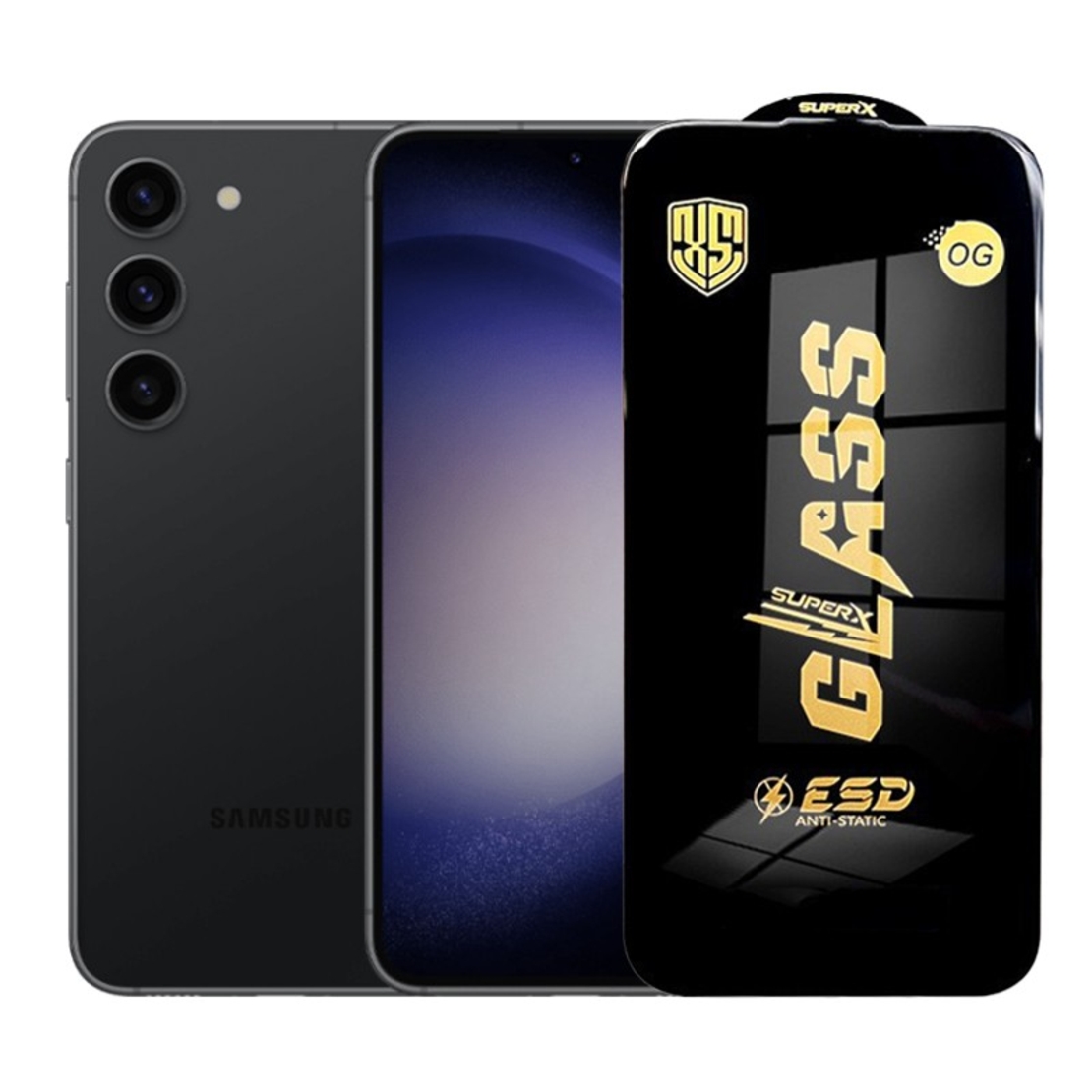 Folie de Protectie pentru Samsung Galaxy S23, Vafy, Sticla Securizata ESD, Margini Negre, Rezistenta la Zgirieturi, Antistatica, 0.35 mm, Transparenta