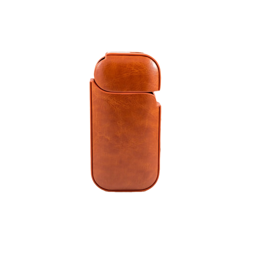 Husa Vafy pentru IQOS 2.4 Plus, Capac de Protectie, Anti Soc si Zgarieturi, din Piele Ecologica, 43 g, 12 x 6 x 2.5 cm, Portocaliu
