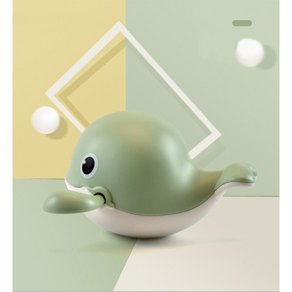Jucarie pentru baie pentru copii, Flippy, balena verde, Resigilat