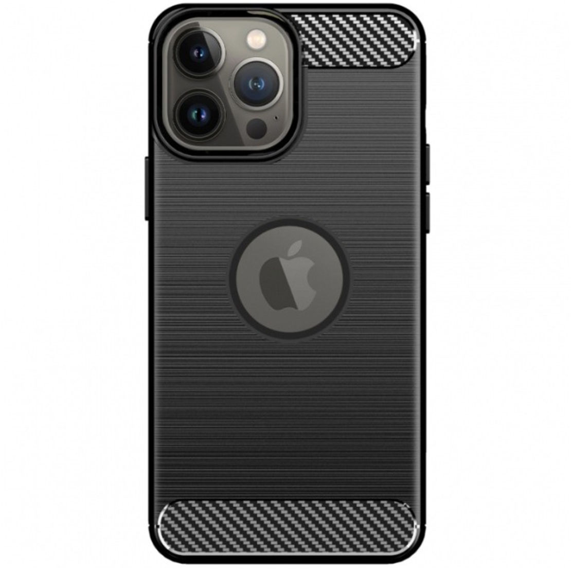 Husa Protectie, Vafy, compatibila Apple iPhone 14 Pro Max, Carcasa TPU Carbon, 1.5 mm, Negru