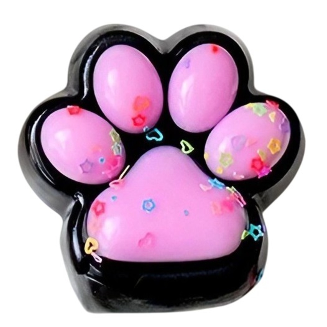 Jucarie Antistres Squishy, Flippy, cu Revenire Lenta, Squeeze Pinch Family, Model Labuta de Pisica, 6.8x6.2 cm, 55g, Ambalaj Transparent, Roz Deschis