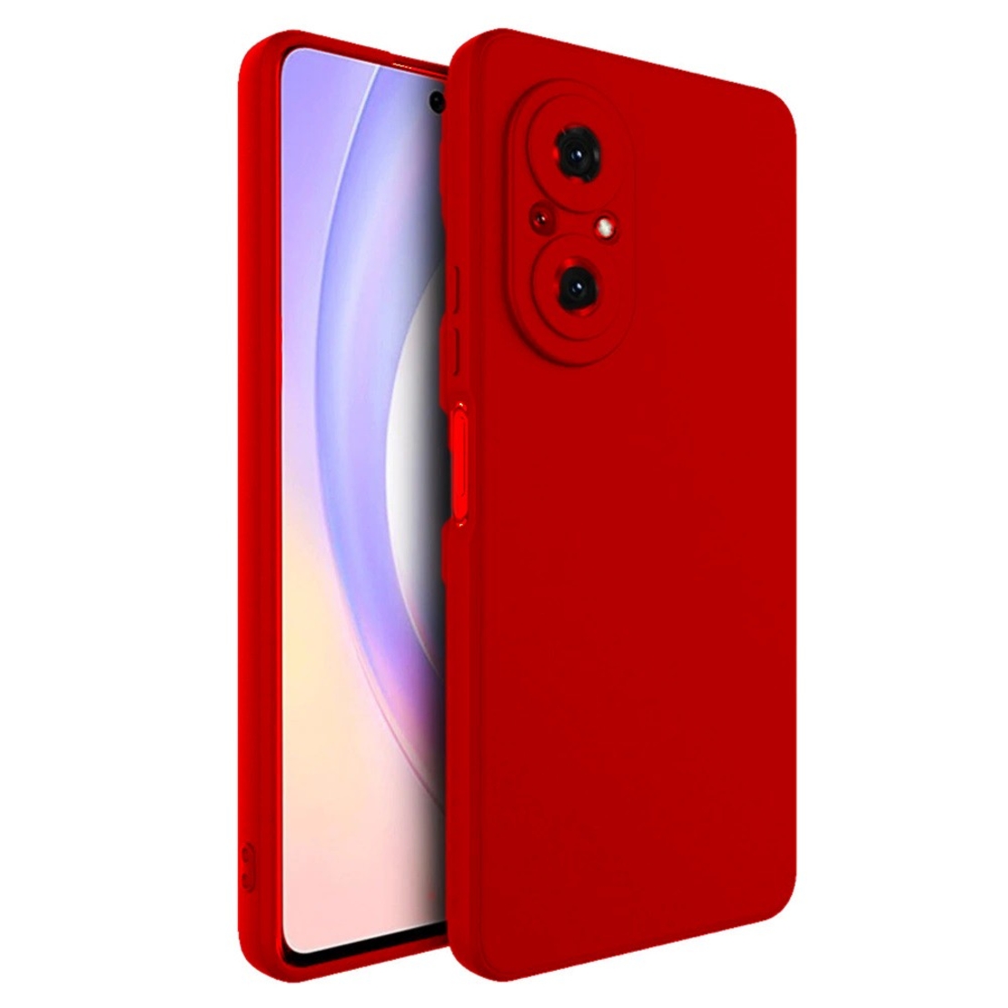 Husa pentru Huawei NOVA 9 SE, Vafy, Liquid Silicone, cu Microfibra pe interior, Protectie Antisoc, Rosu