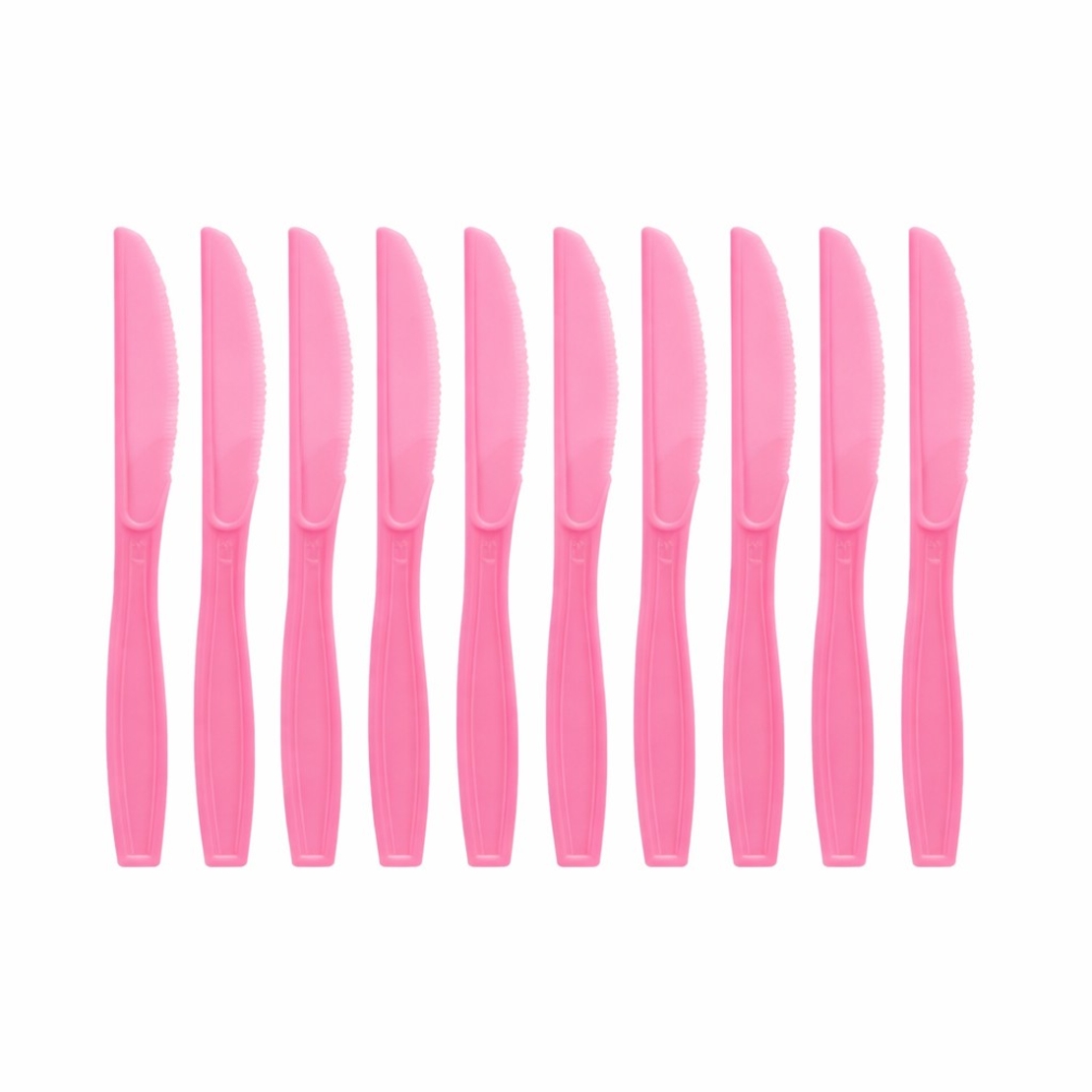 Set Cutite de Unica Folosinta, Flippy, 10 Bucati, Plastic Rezistent, 17 x 1.6 cm, Culoare Roz