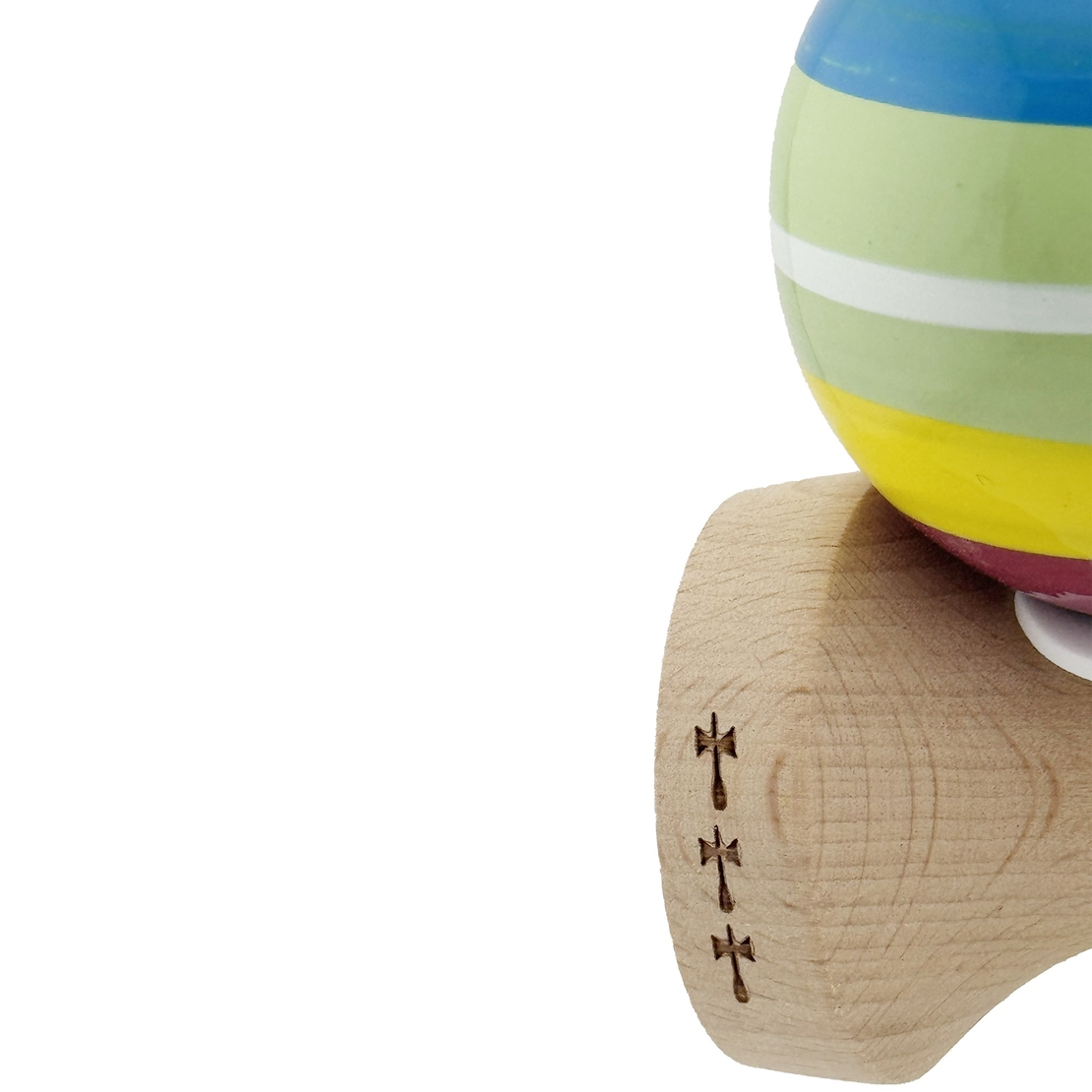 Kendama X Originala, Profesionala, Flippy, Legendary Spectrum, Cupe Mari KING SIZE V3, Super Sticky, Gaura in Baza, Rulment Metalic, din lemn 18 cm, Ata 62/65 cm, Multicolor