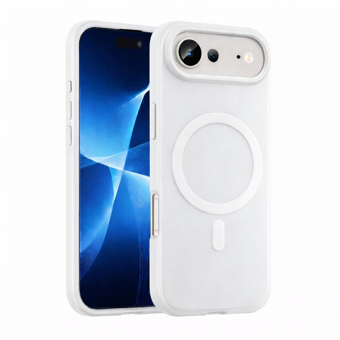 Husa Telefon Jelly Magnetic 2in1, Vafy, Compatibila cu Apple iPhone 17 Air, din PC+TPU, Magsafe, Finisaj Mat, Alb