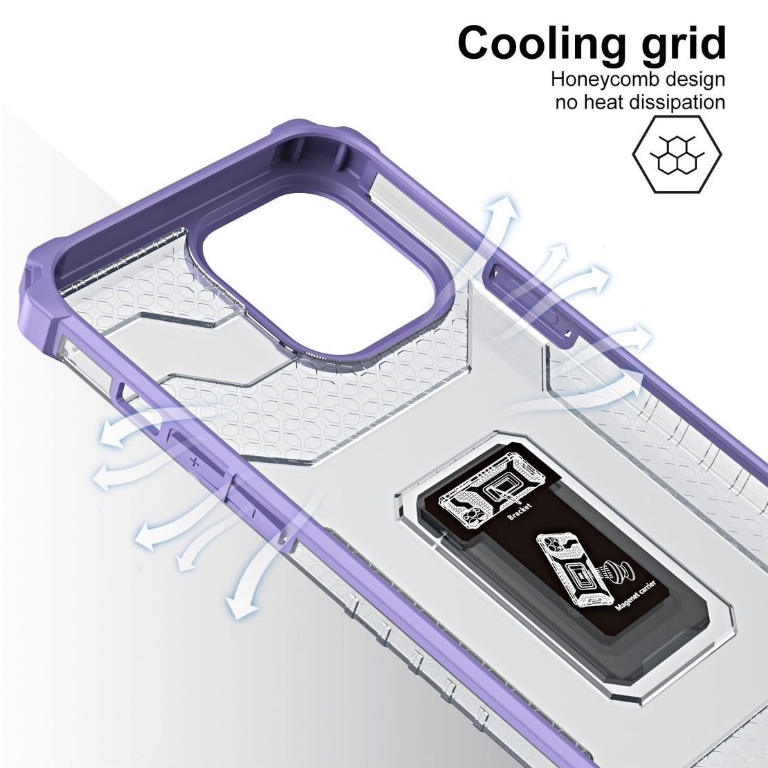 Husa de protectie Vafy compatibila cu Apple iPhone 13 Pro Max Acrylic Armor cu suport Mov