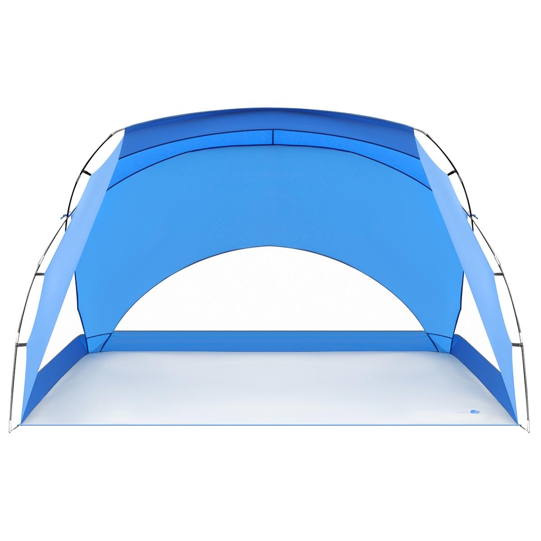 Cort plaja pentru 4 persoane, cu podea, protectie UV, 273x195x177 cm, albastru