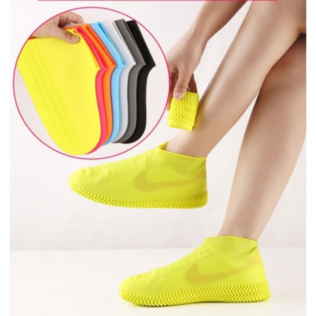 Husa Incaltaminte, Flippy, Impermeabila, Antiderapanta, din Latex, 13 x 13 x 2 cm, Marime L 41-47 cm, Albastru