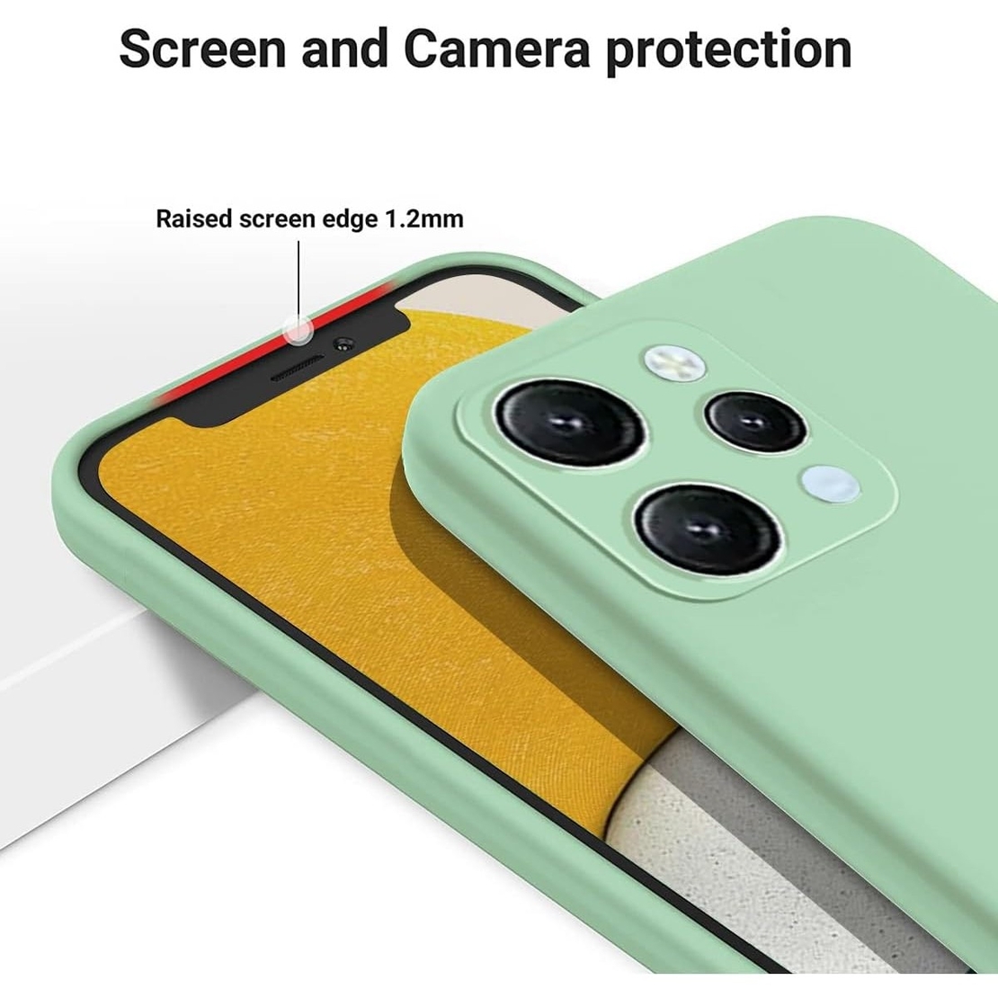 Husa de Protectie Matte TPU, Vafy, pentru Xiaomi Redmi 12, Protectie Camera, Antisoc, Antizgariere, Antialunecare, Acoperire Completa, Verde