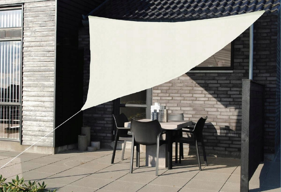Copertina prelata de soare, triunghiulara, impermeabila, cu protectie UV, 300x300x300 cm, bej