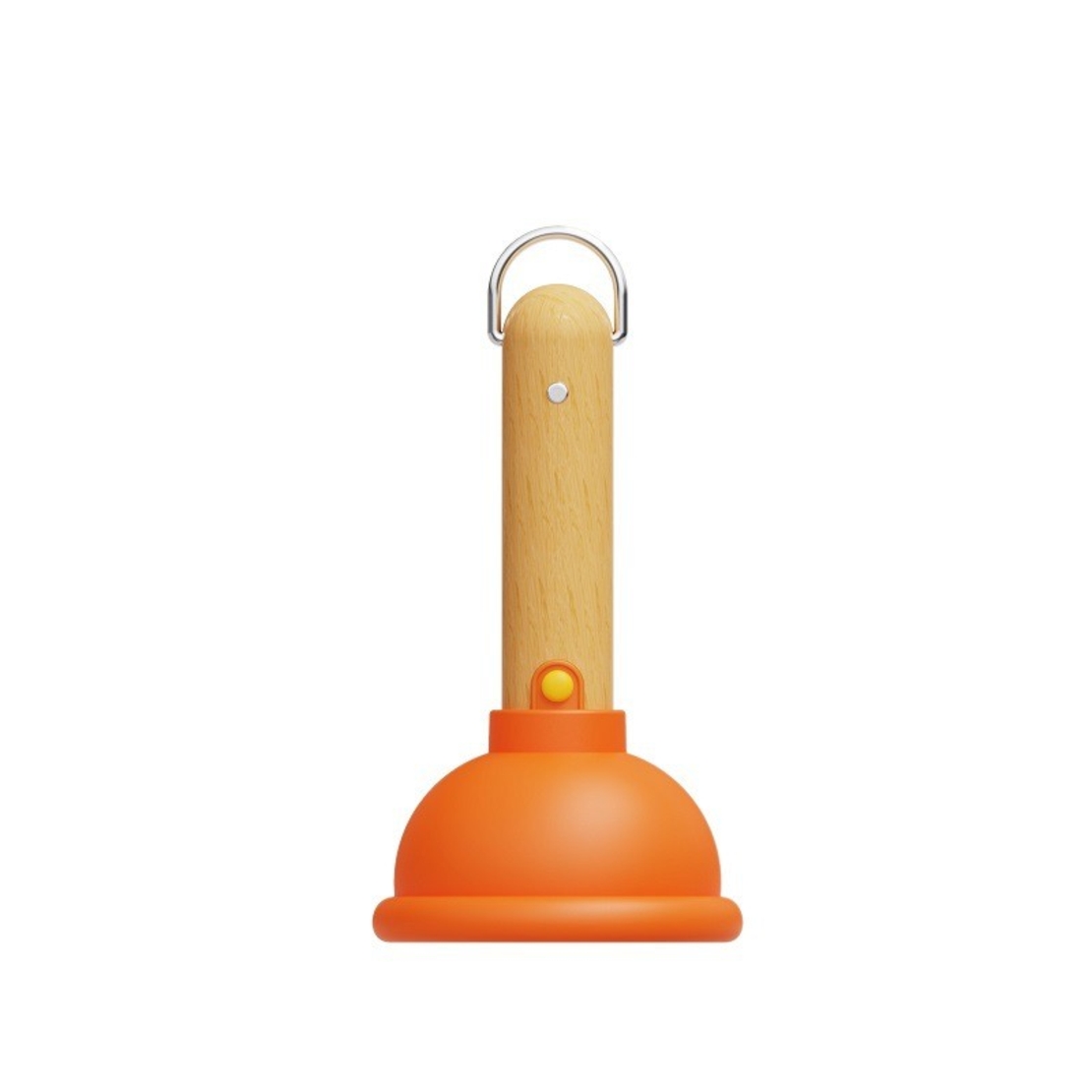 Lampa Nocturna, Flippy, Model Ventuza de Toaleta, Alimentare USB, din Lemn si Silicon, 16 x 9 cm, Portocaliu