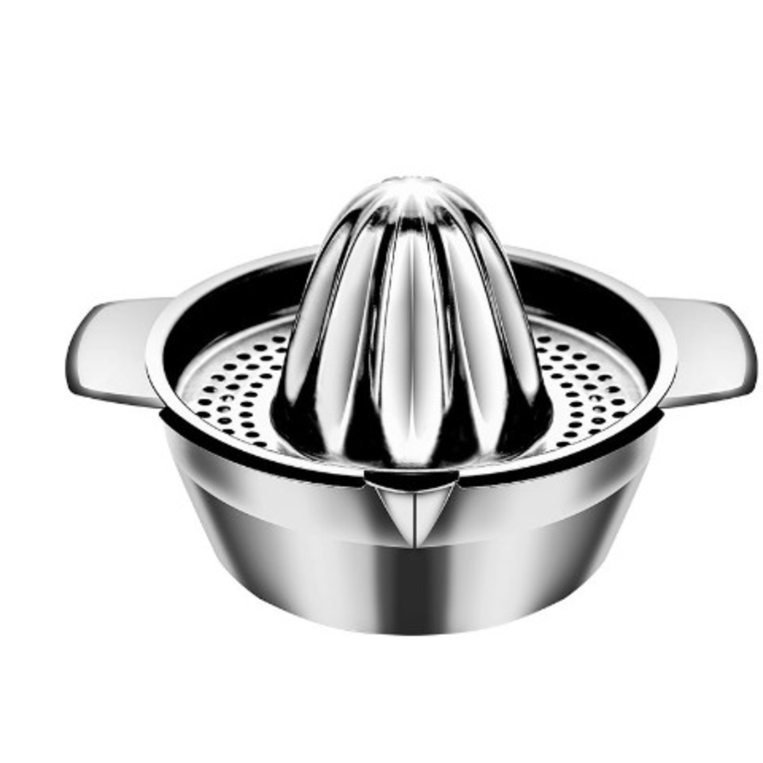 Storcator de Citrice Manual, Flippy, Rezistent, Usor de Folosit si Depozitat, Durabil, Calitativ, 16 x 7 x 13 cm, Inox, Argintiu