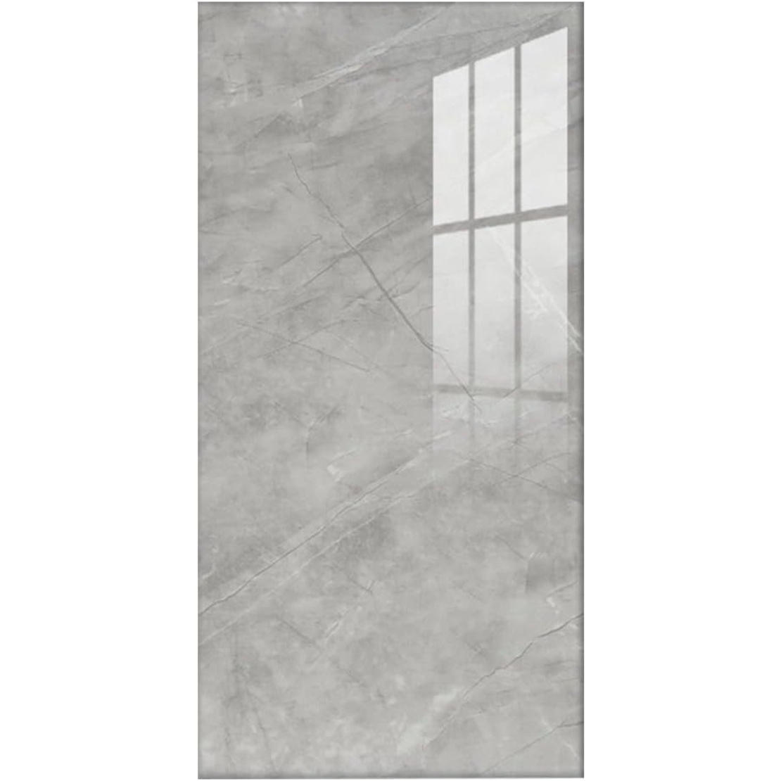 Set 10 Placi Tapet, Vafy, 60 x 30 cm, Grosime 1.5 mm, din PVC, Model Imitatie de Marmura, Suprafata acoperita 1.8 mp, Gri Cenusiu Deschis