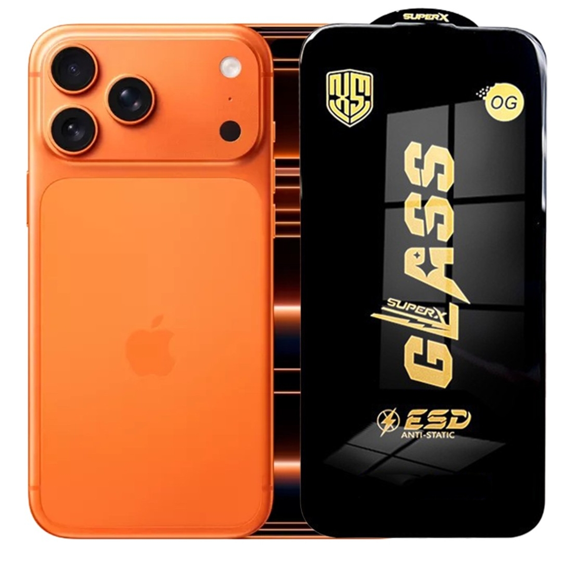 Folie de Sticla pentru Apple iPhone 17 Pro Max, Vafy, Sticla Securizata ESD Antistatica, Super-X OG, cu Margini Negre, Rezistenta la Zgirieturi, 0.35 mm, Transparent