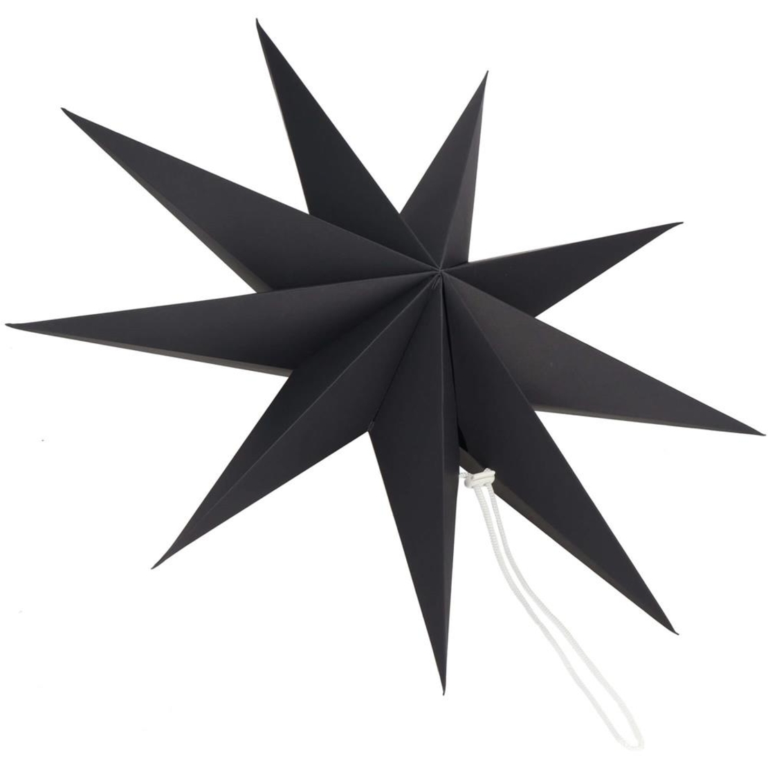 Stea decorativa 3D din hartie, cu 9 colturi, 60cm, neagra