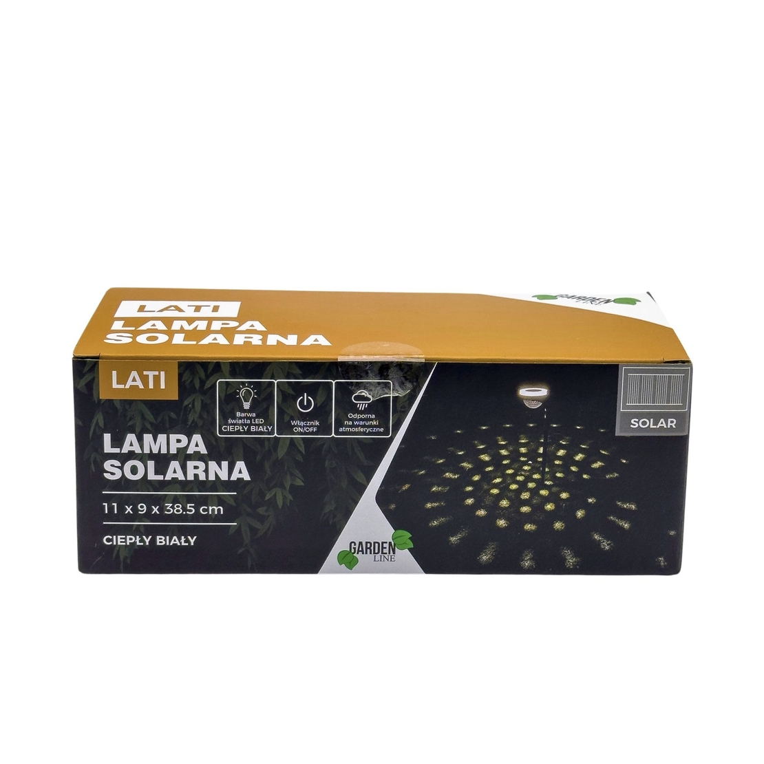 Lampa solara de gradina, pentru iluminare alee, cu proiectie pe sol, 11x9x39cm