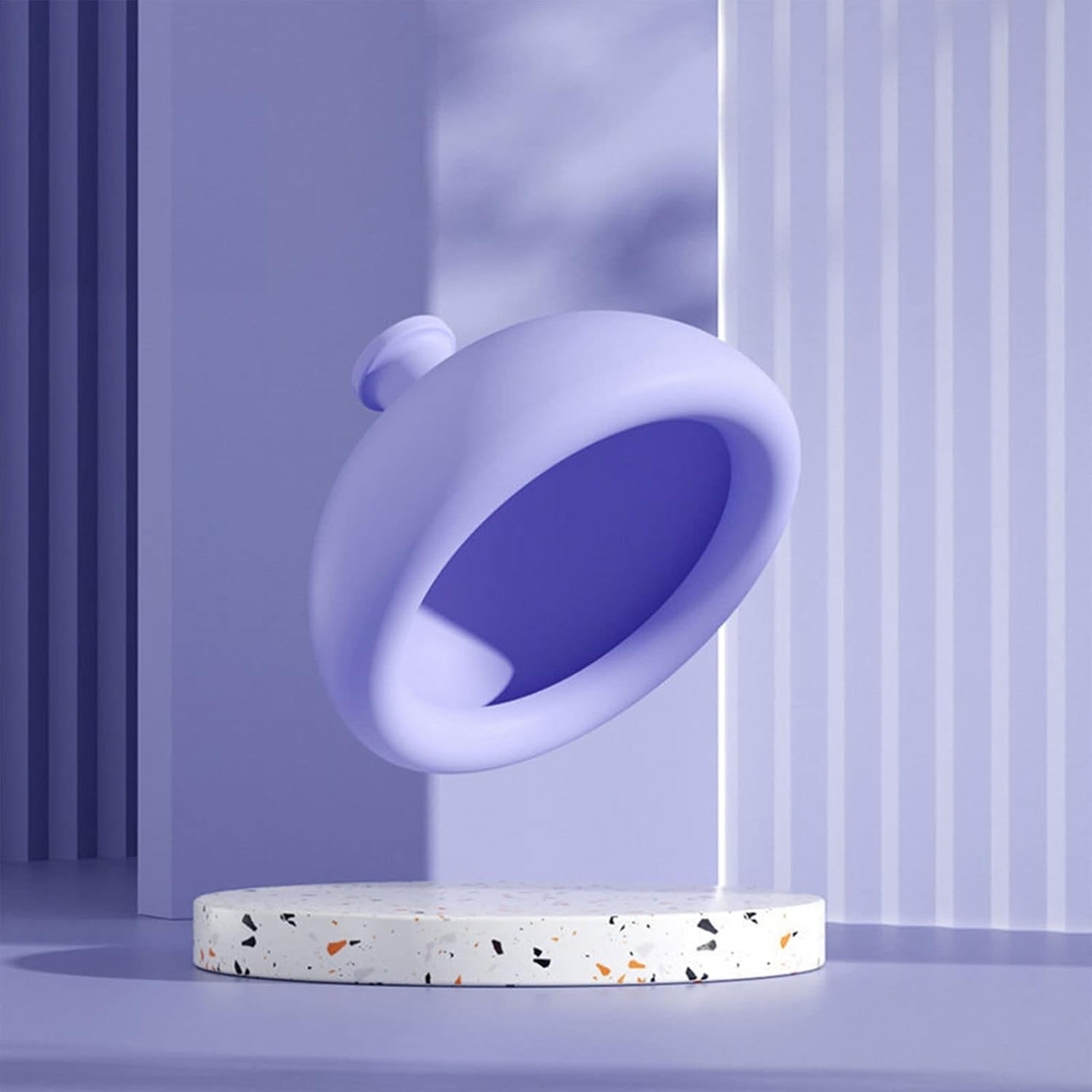 Dispozitiv Terapeutic Sputa, Vafy, Cupa pentru Terapie Toracica, Dispozitiv de Eructare, pentru Adulti si Copii, 10 x 6.5 cm, din Silicon, Mov