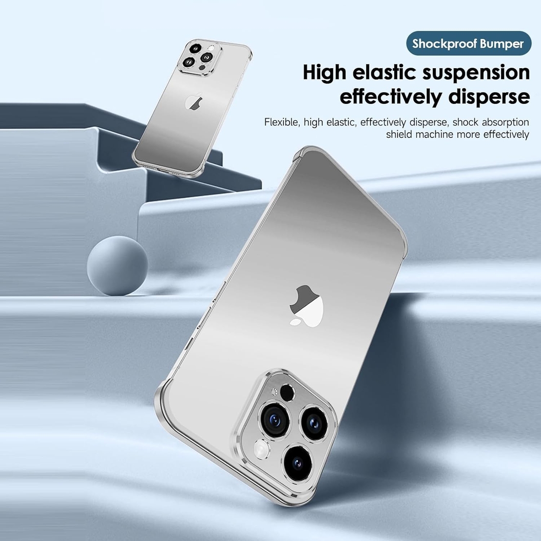 Husa Metalica Edgeless Compatibila cu iPhone 16 Plus, Vafy, Protectie pentru Colturi si Camera, Aliaj Aluminiu, Antisoc, Antizgariere, Argintiu Titan