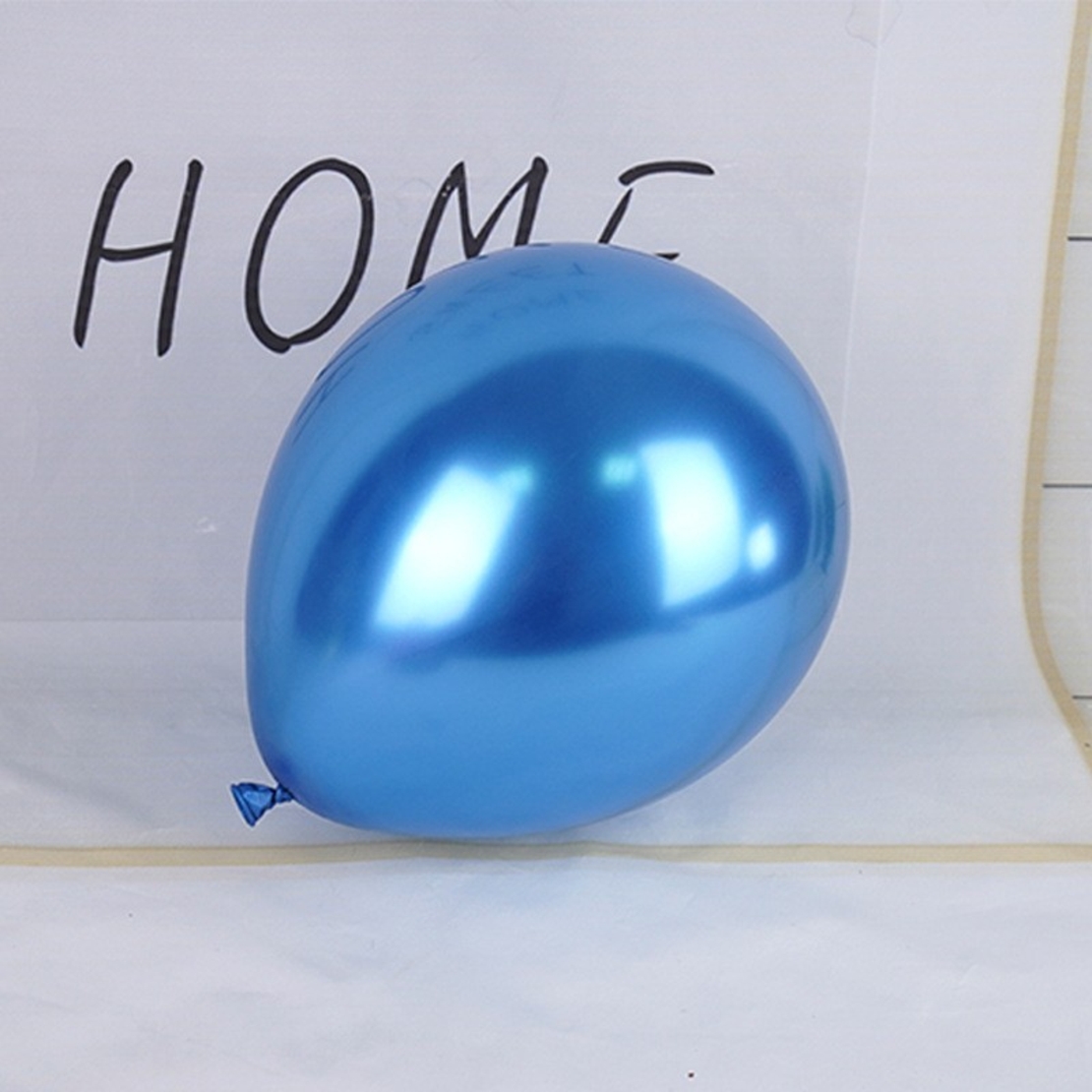 Set 12 Baloane, Flippy, din Latex Chrome, 30 cm, Albastru Inchis