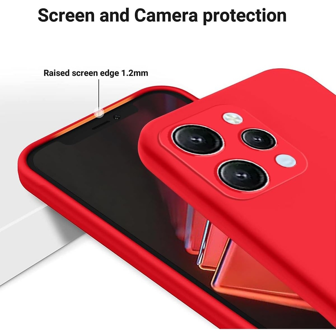 Husa de Protectie Matte TPU, Vafy, pentru Xiaomi Redmi 12 Pro, Protectie Camera, Antisoc, Antizgariere, Antialunecare, Acoperire Completa, Rosu
