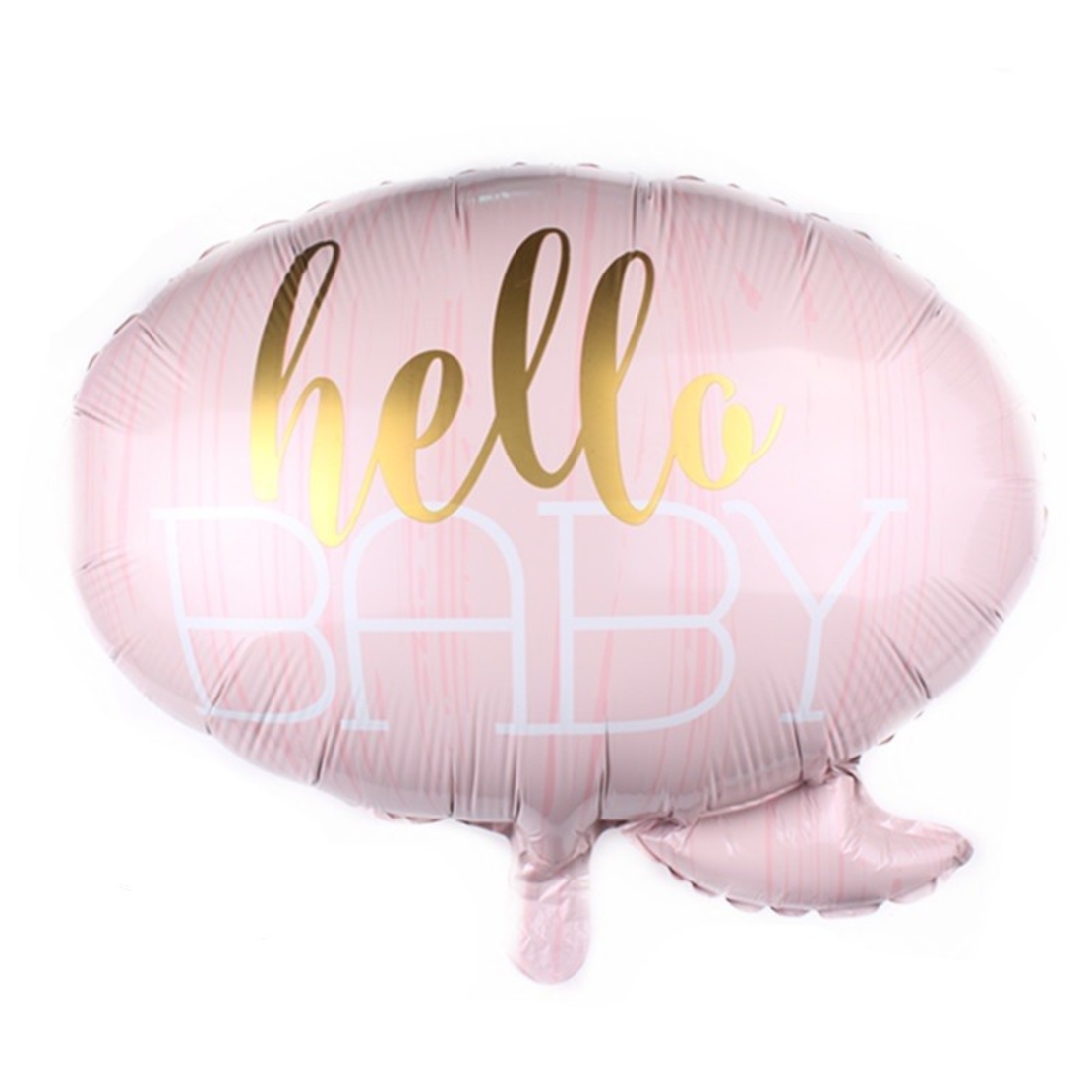 Balon din Folie Metalizata, Vafy, Figurina Norisor, Tema Hello Baby , 59x50 cm, Ambalaj Individual, Pai Inclus, Umflare cu Aer sau Heliu, Roz