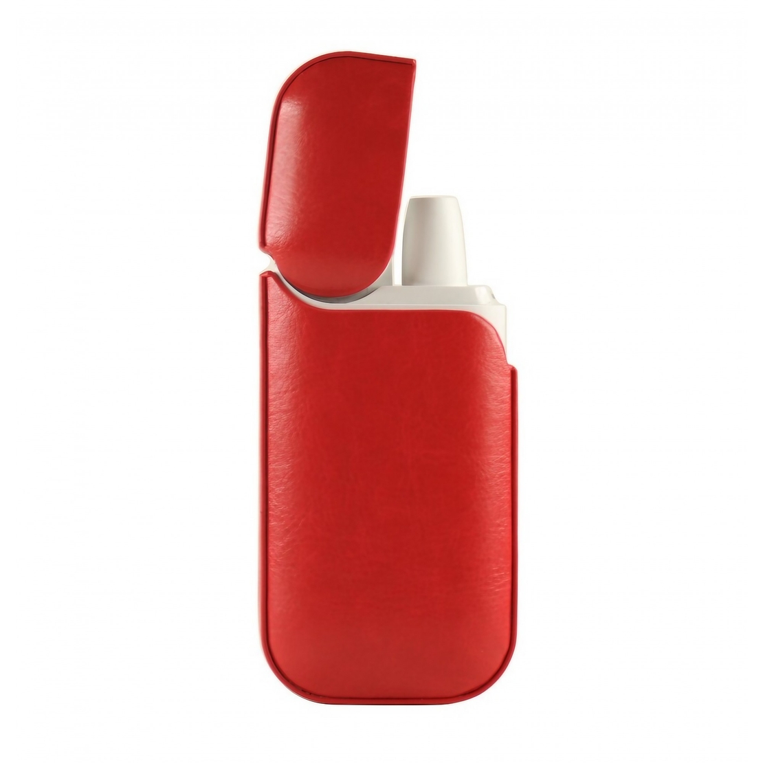 Husa Vafy pentru IQOS 2.4 Plus, Capac de Protectie, Anti Soc si Zgarieturi, din Piele Ecologica, 43 g, 12 x 6 x 2.5 cm, Rosu