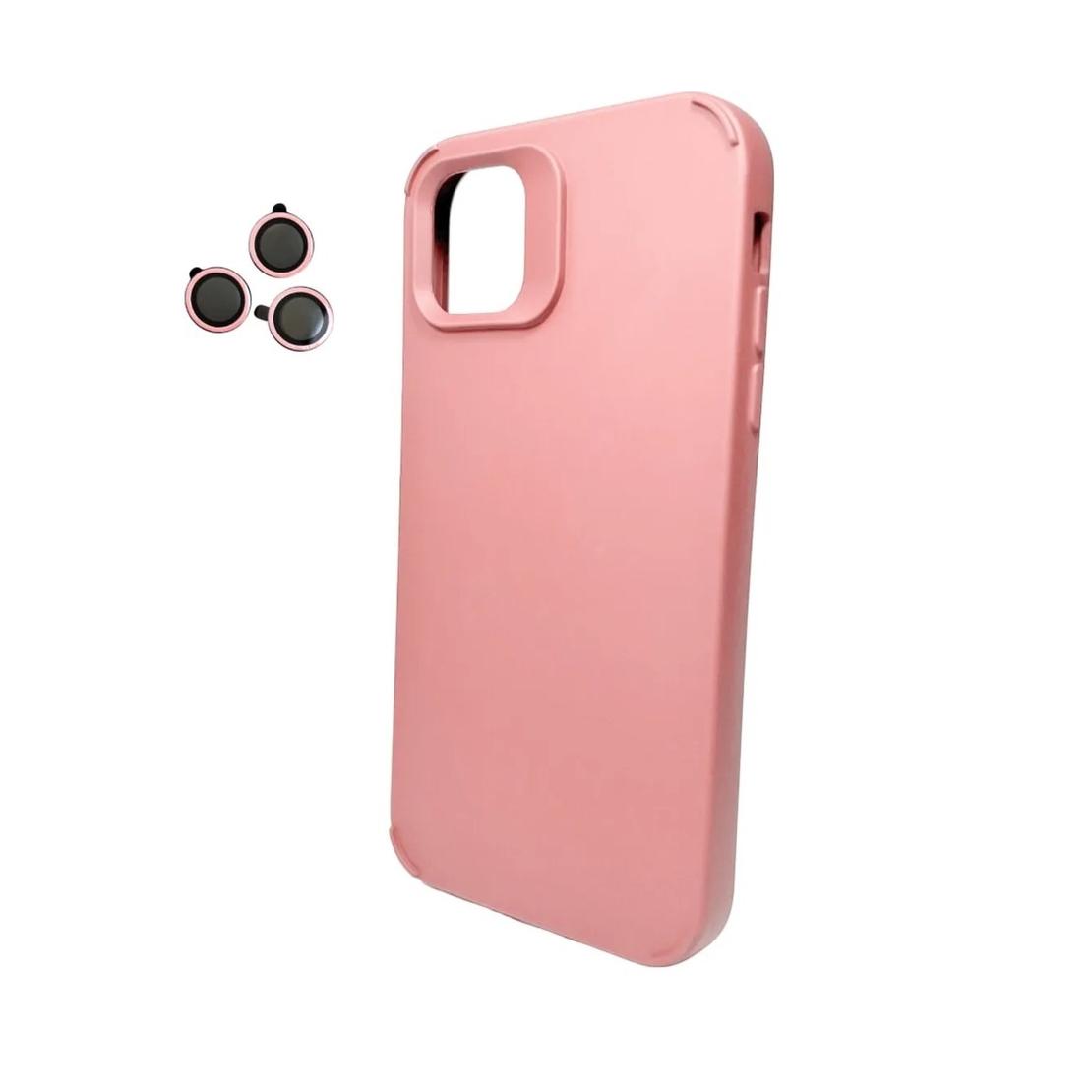 Husa Apple iPhone 13 Pro, Vafy, din Silicon Lichid, Interior din Microfibra, Lentile Fosforescente de Protectie Camera, Anti Amprenta, Rezistenta la Socuri, Roz