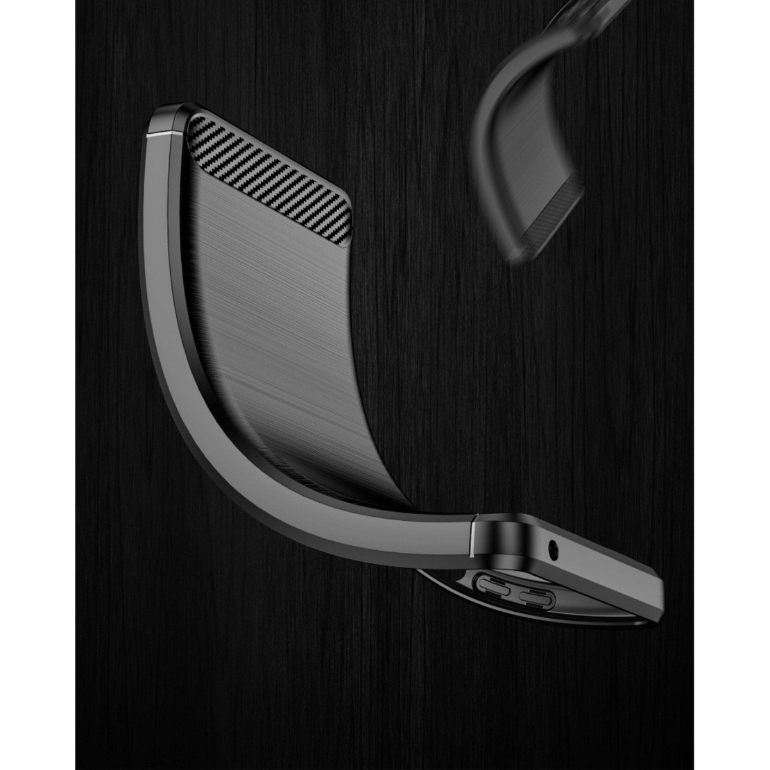 Husa Protectie, Vafy, compatibila Apple iPhone 14 Pro, Carcasa TPU Carbon, 1.5 mm, Negru