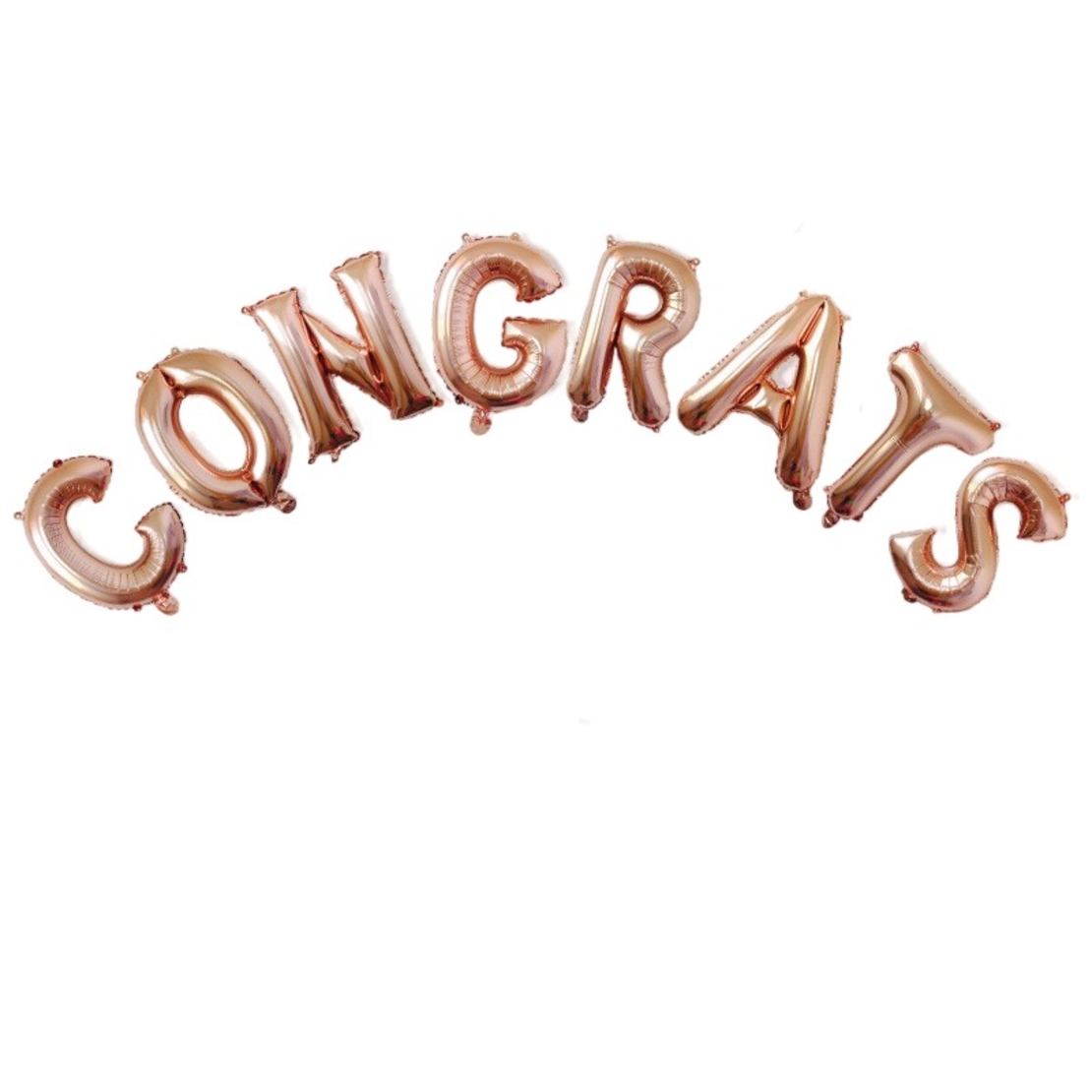 Set 8 Baloane din Folie Metalizata, Flippy, Model Scris Congrats, Litere de 40 cm, Tema Absolvire, Baloane Party, Ambalaj Individual, Pai Inclus, Umflare cu Aer sau Heliu, Roz