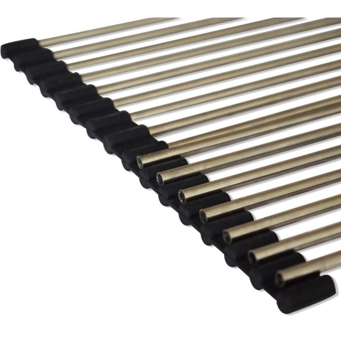 Covoras de Scurgere pentru Chiuveta Bucatarie, din Otel Inoxidabil, Suport Chiuveta, Pliabil, Antiderapant, Usor de Curatat si de Depozitat, 47x36 cm, 18 Tuburi, Negru
