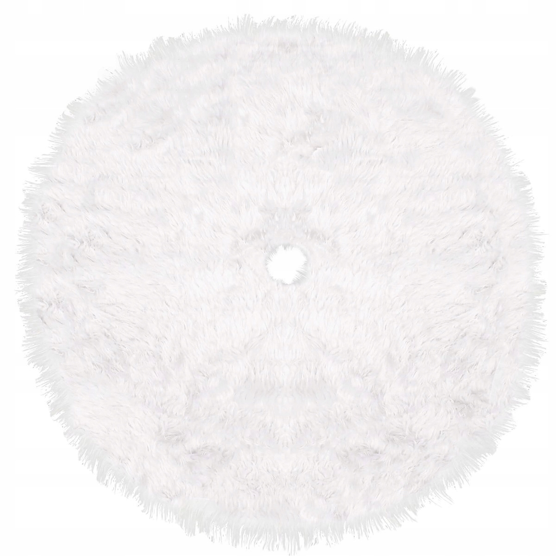 Covoras de pus sub bradul de Craciun, diametru 85 cm, imitatie blana alba