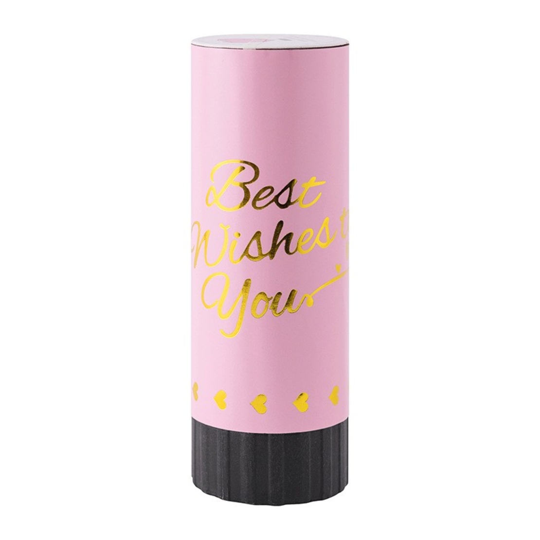 Tun de Confetti, Flippy, Best Wishes 11 x 4 cm, Model Buline din Hartie si Folie, Roz